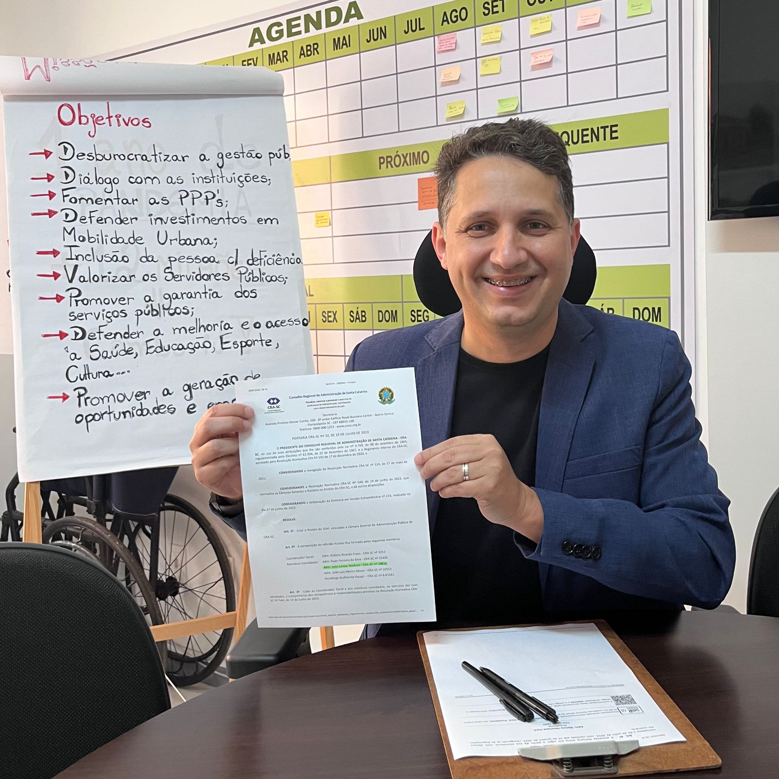 Vereador John Lenon é nomeado membro do núcleo do IGM da Câmara Setorial de Administração Pública do Conselho Regional de Administração de Santa Catarina – CRA/SC.